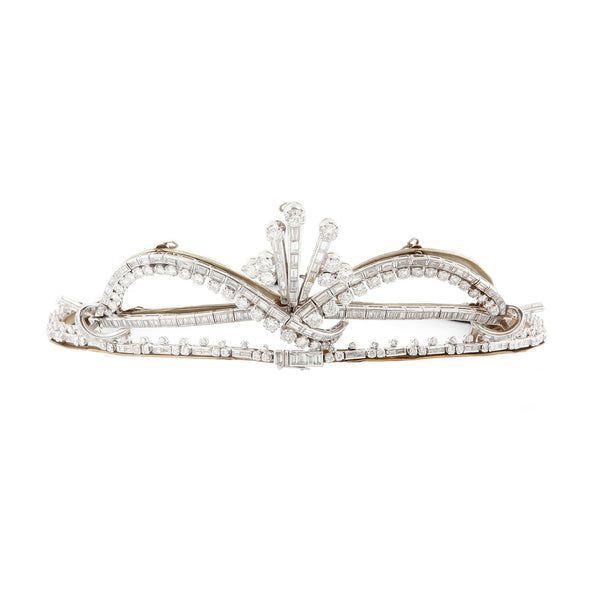A 1950s platinum and diamond necklace/tiara