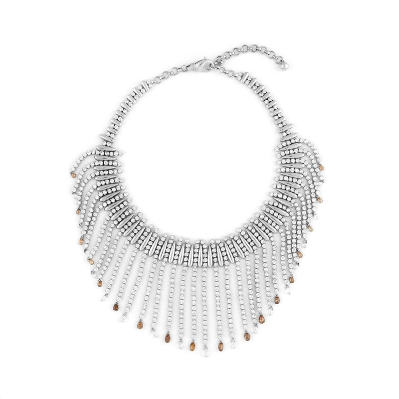 Danelian White Diamond and Coloured Diamond Tassel Choker Necklace