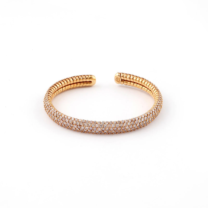 Avakian Pink, White and Yellow Diamond-set Bangles