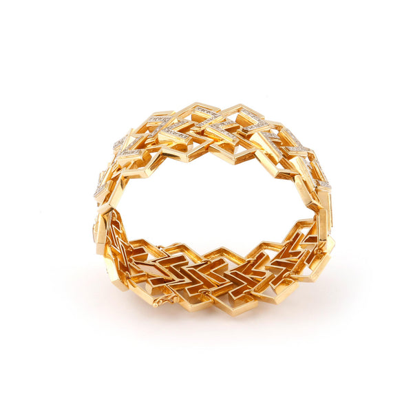 Lalaounis Gold and Diamond Retro Bracelet