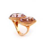 Gavello Amethyst and Diamond Crossover Ring in 18ct gold