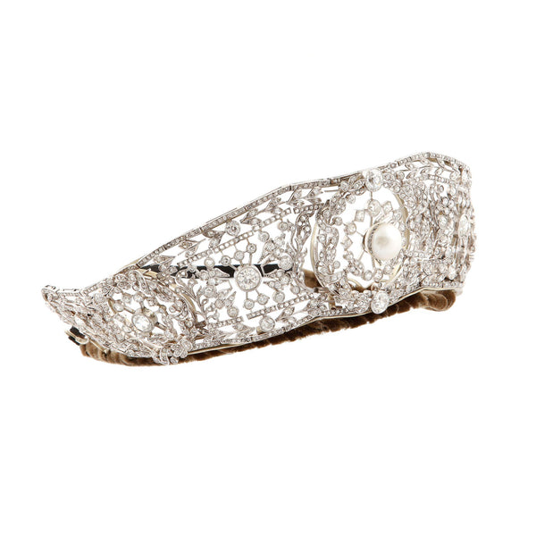 Natural Pearl and Diamond Tiara