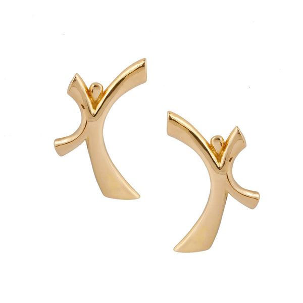 Lalaounis Gold Cross Earrings