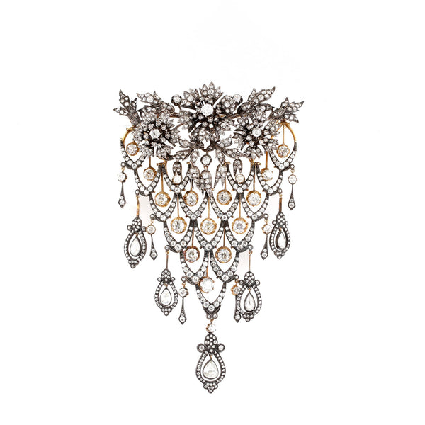 An Impressive Antique Diamond Stomacher Brooch