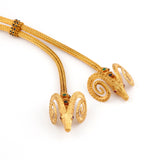 Lalaounis 22ct Yellow Gold Rams-Head Drop Necklace